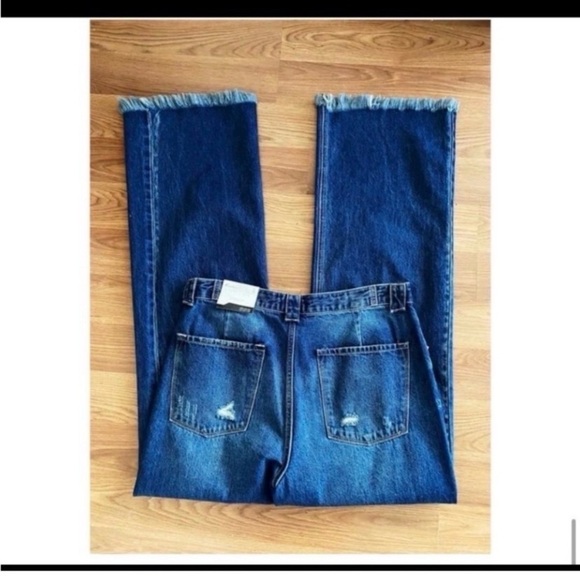 KANCAN 90’s Ripped Flare Wide Leg High Rise Jeans - Picture 9 of 12